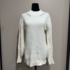 Abercrombie & Fitch Women's Cream Mock Neck Sweater